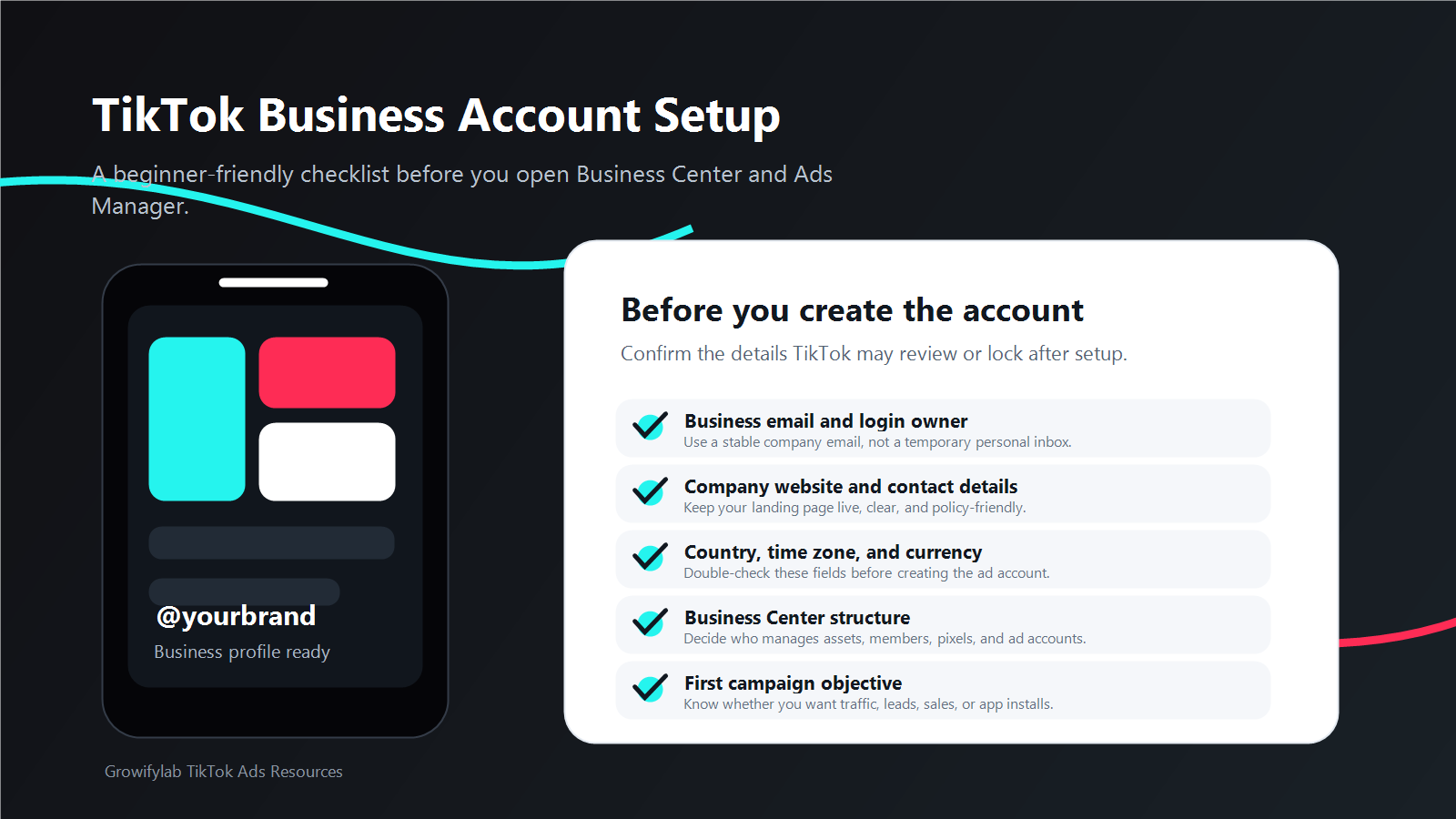 TikTok Business account setup checklist